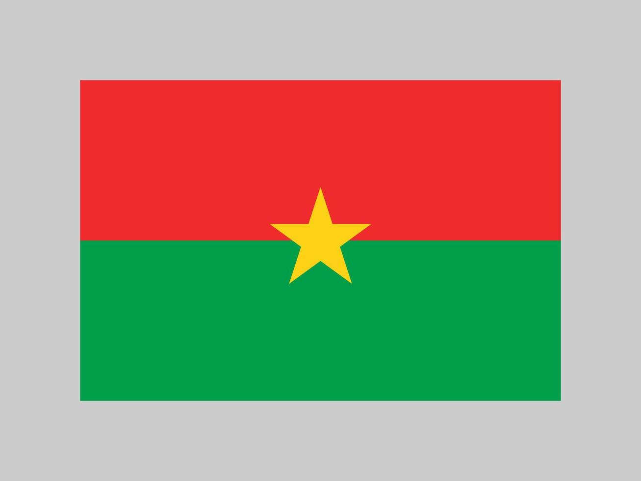Burkina Faso flag, official colors and proportion. Vector illustration.