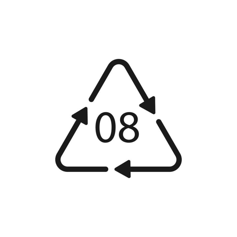 Battery recycling symbol 8 Lead , battery recycling code 8 Lead vector