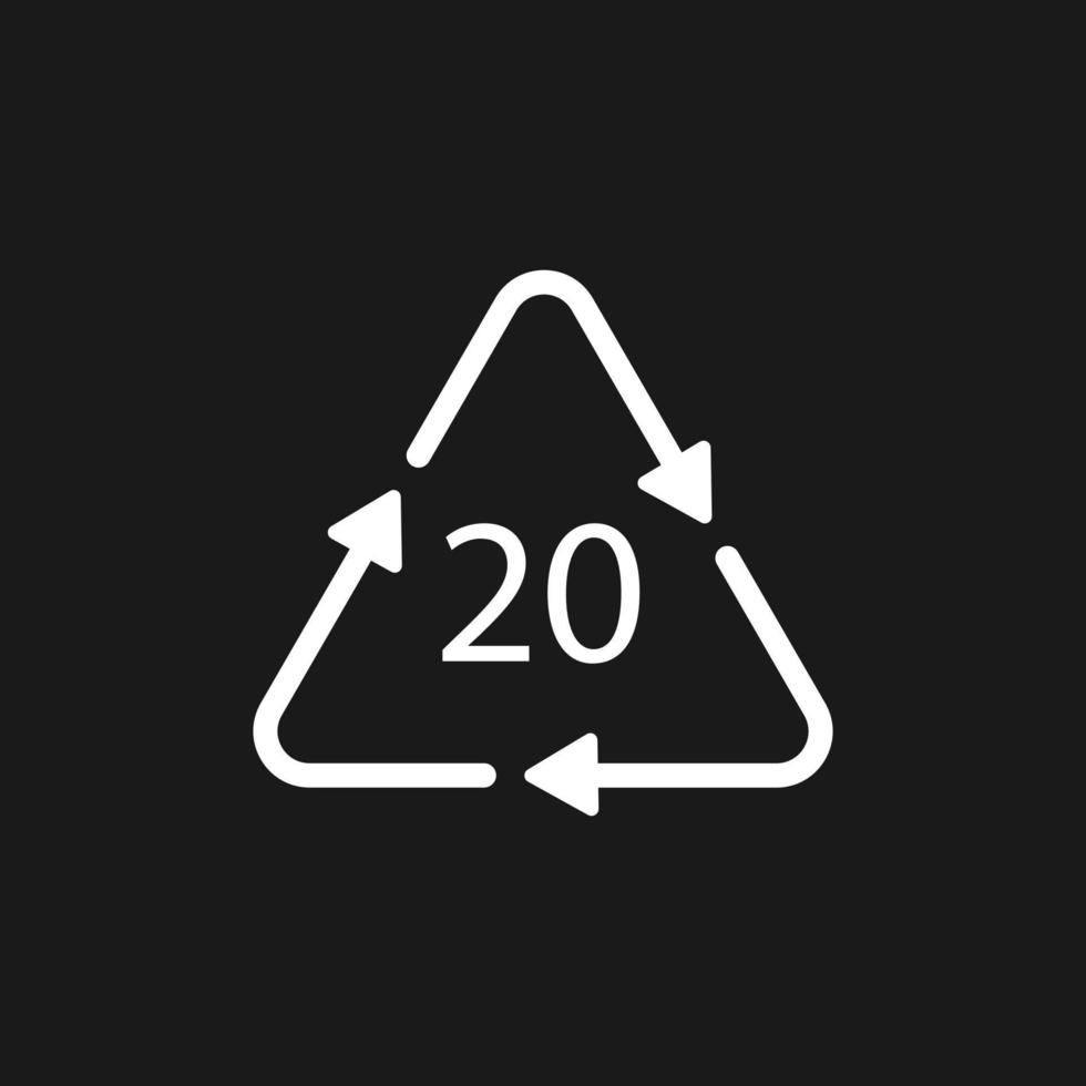 Paper recycling symbol PAP 20. Vector illustration