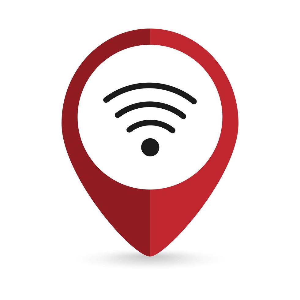 Map pointer with Wireless Signal Icon. Vector illustration.