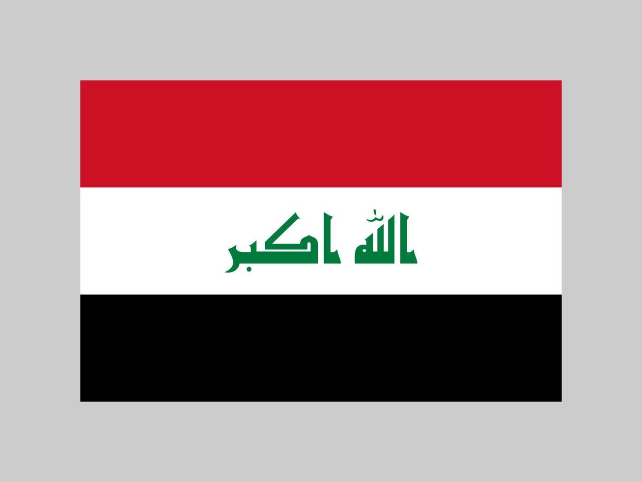 bandera de irak, colores oficiales y proporción. ilustración vectorial vector