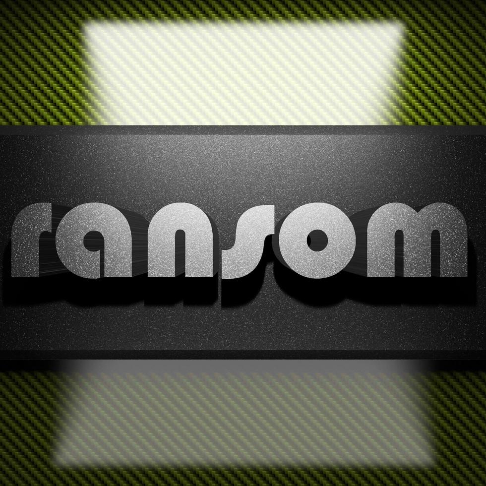 ransom word of iron on carbon photo