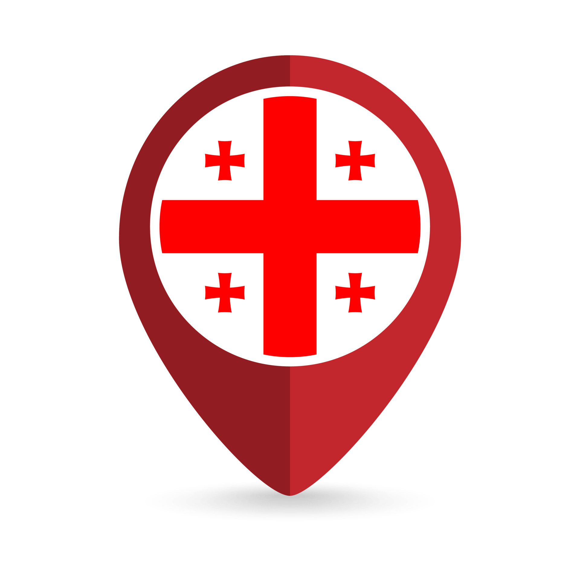 Map pointer with contry Georgia. Georgia flag. Vector illustration