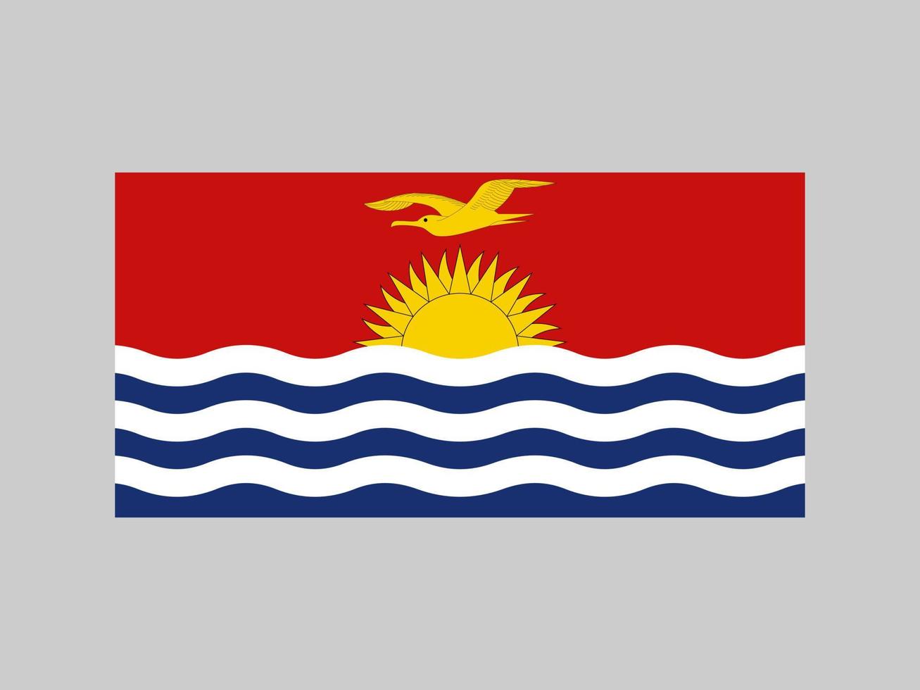 Kiribati flag, official colors and proportion. Vector illustration.