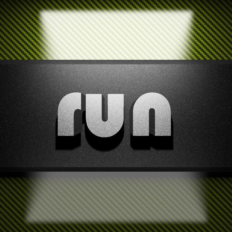 run word of iron on carbon photo