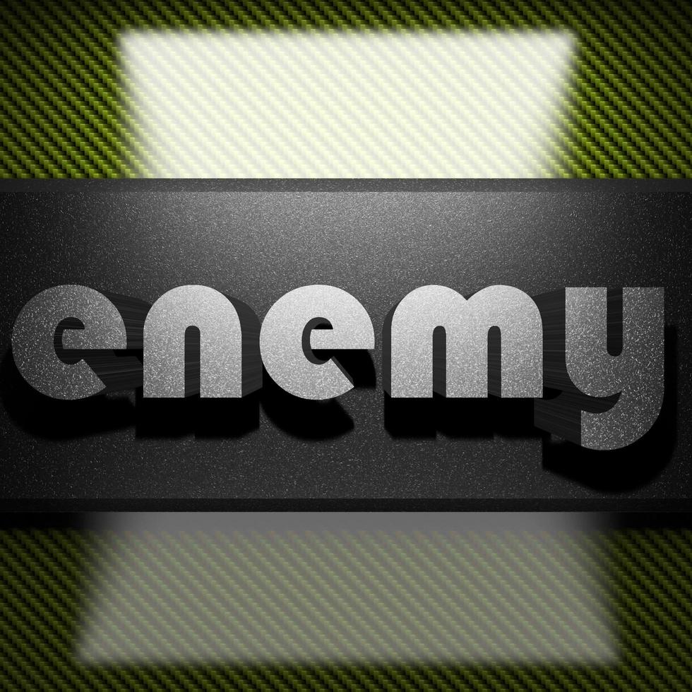 enemy word of iron on carbon photo