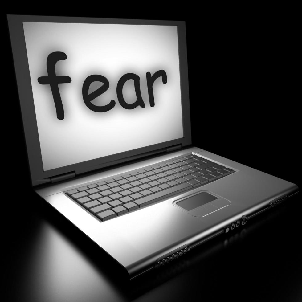 fear word on laptop photo