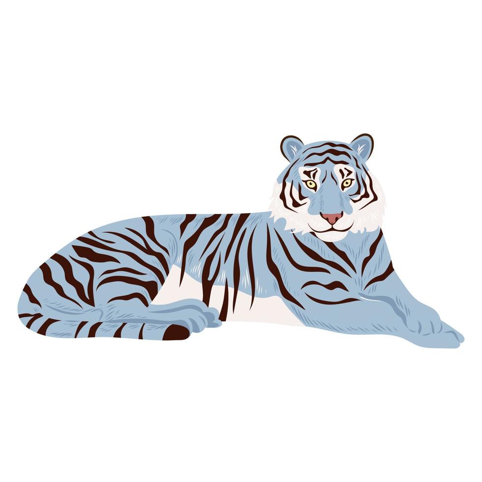 Blue or aquatic tiger illustration vector