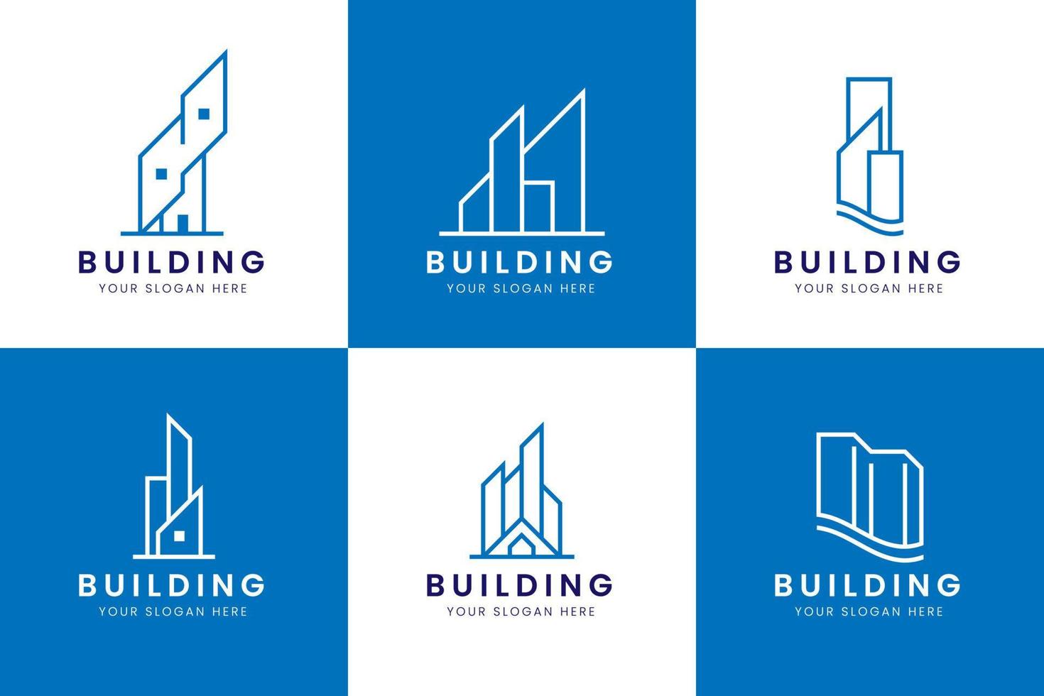 colección de conjuntos de arquitectura de edificios, logotipo de bienes raíces vector