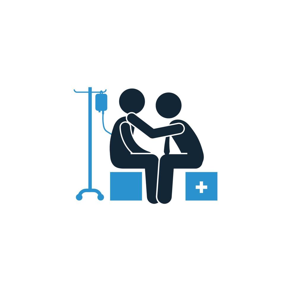 doctor and patient treatment icon vector