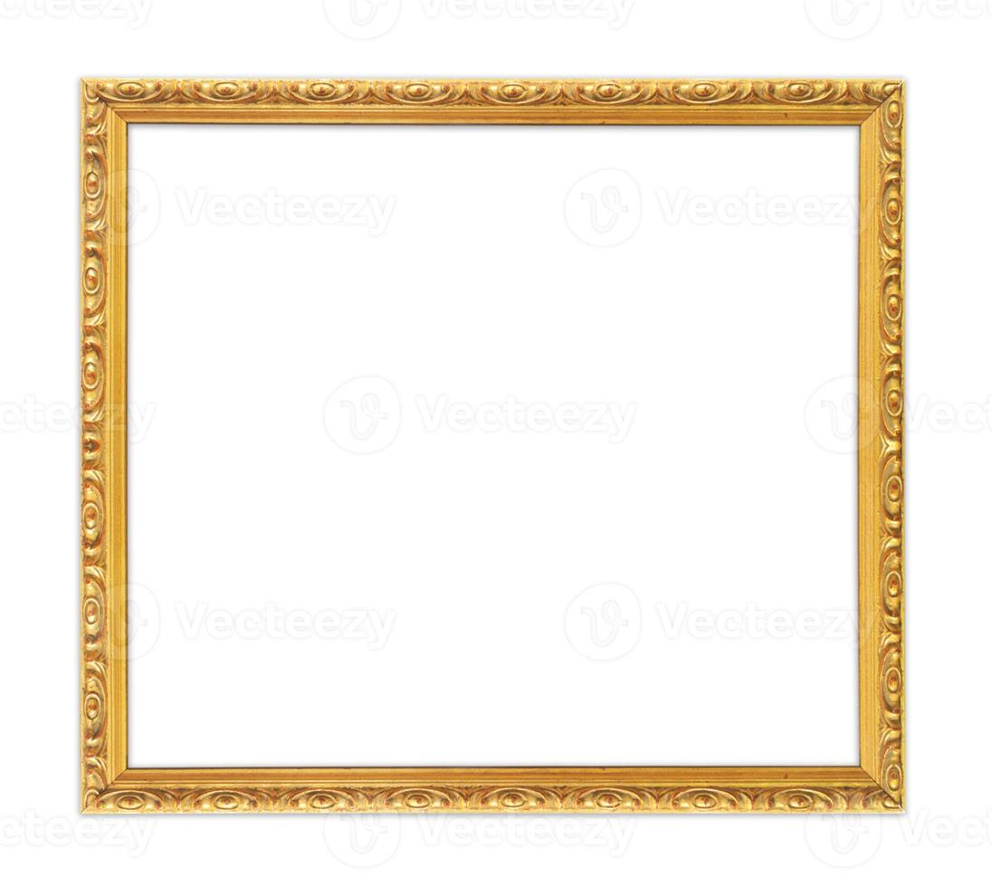 gold picture frame. Isolated over white background photo