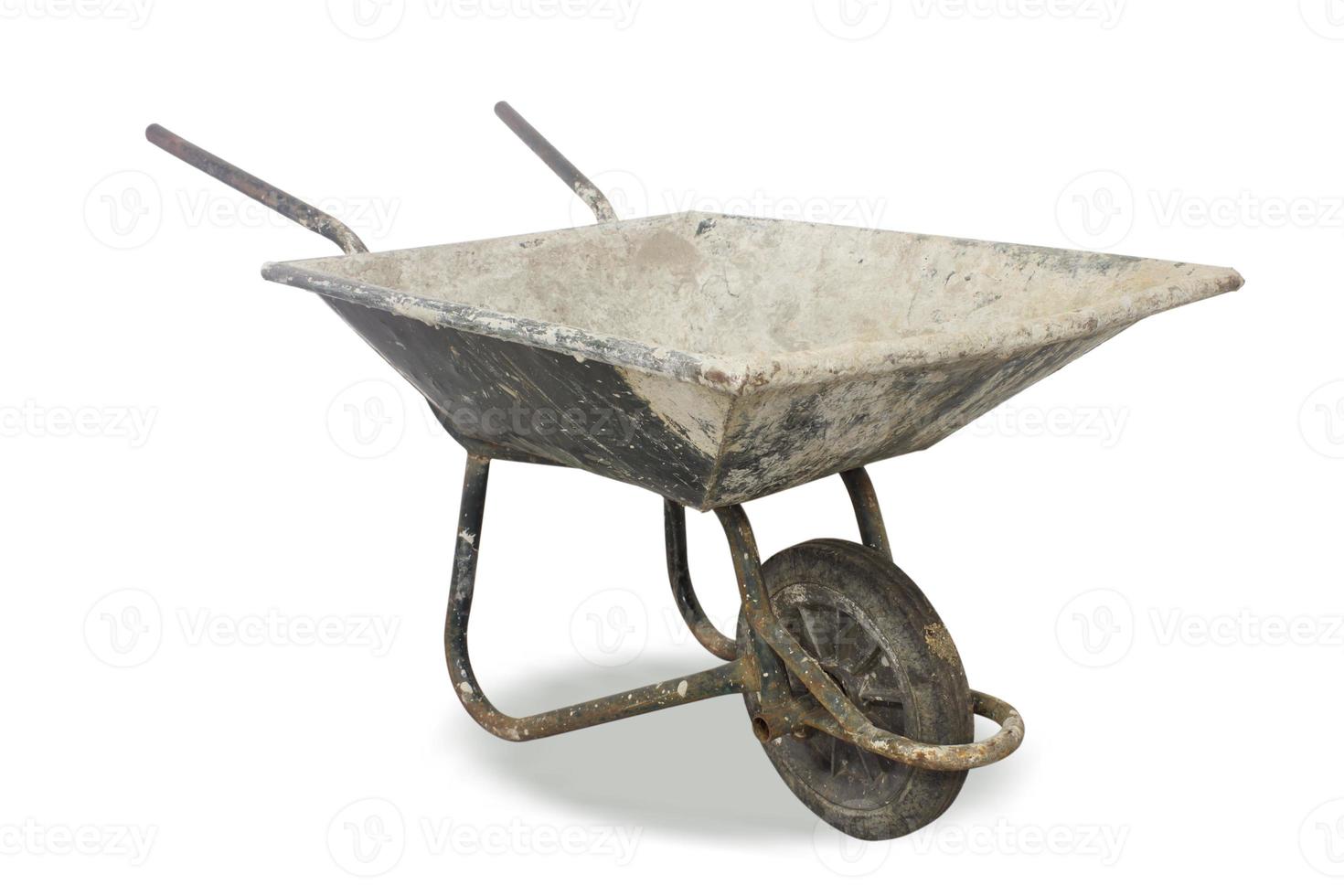 Wheelbarrow on white photo