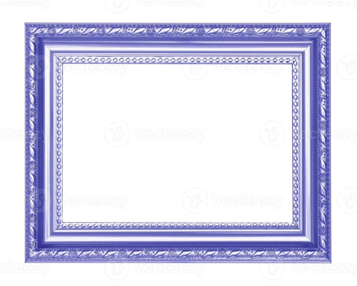 Blue antique frame isolated on black background photo