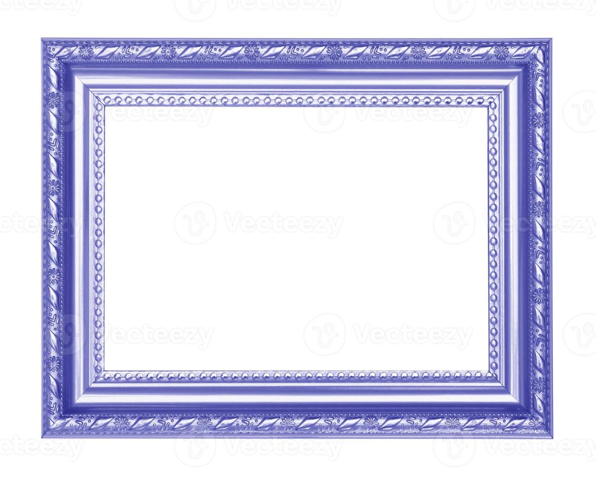 Blue antique frame isolated on black background photo