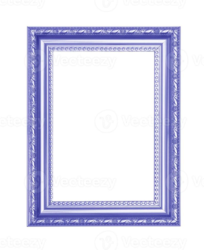 Blue antique frame isolated on black background photo