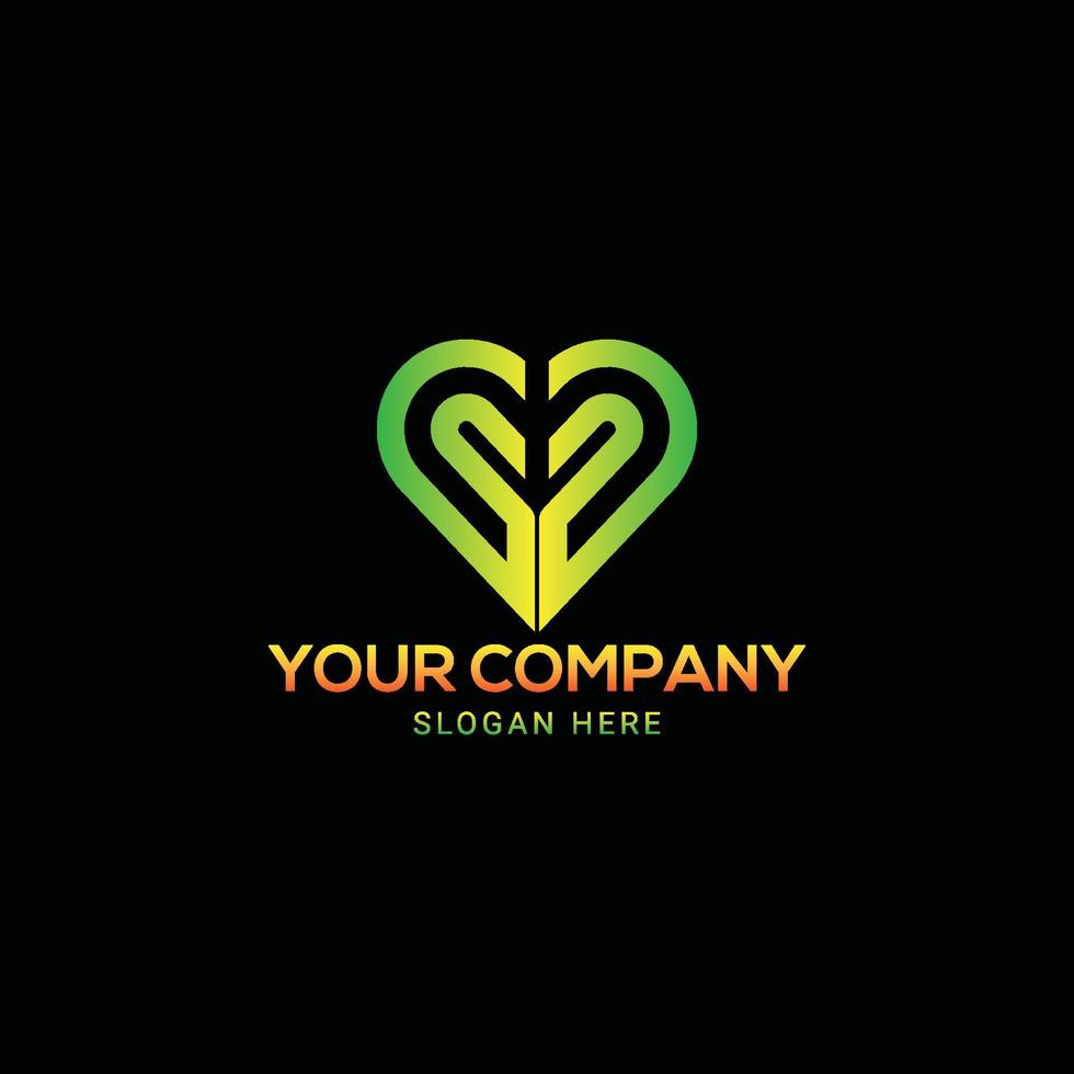 Colorful love, heart logo design template vector