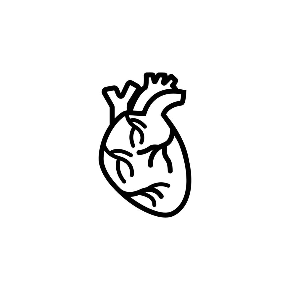 icono de corazón, corazón de hombre, corazón humano vector