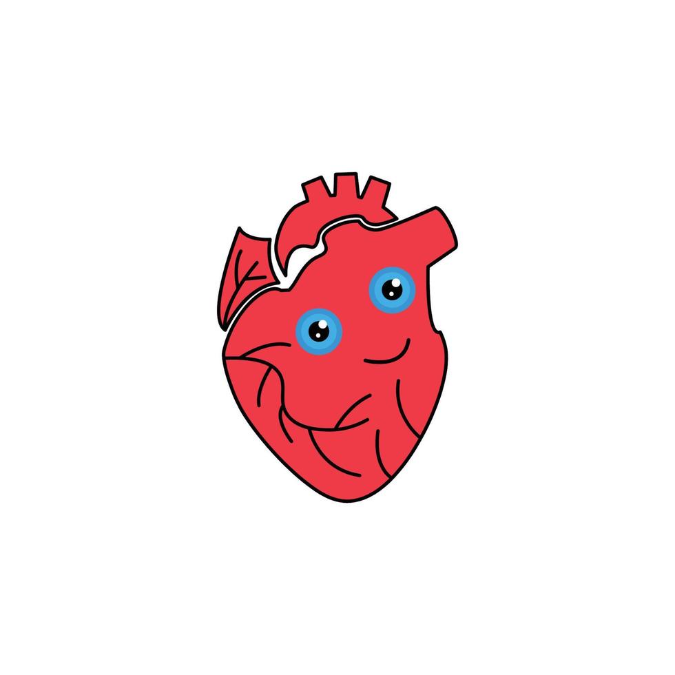 human heart cartoon funny icon vector