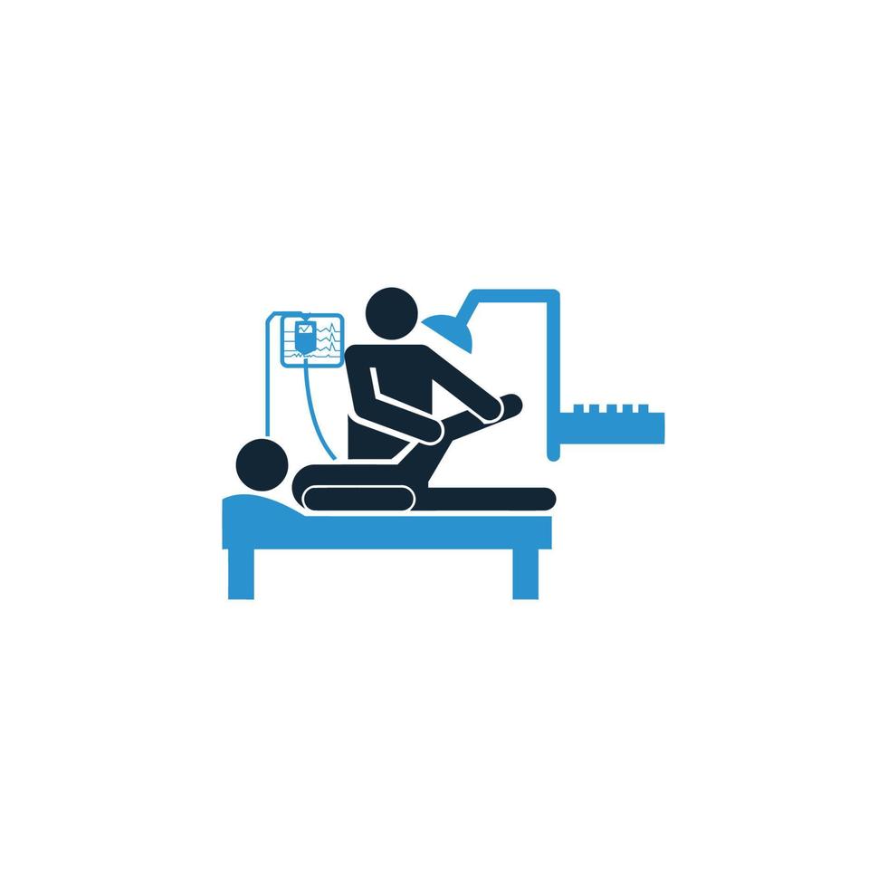 doctor and patient treatment icon vector