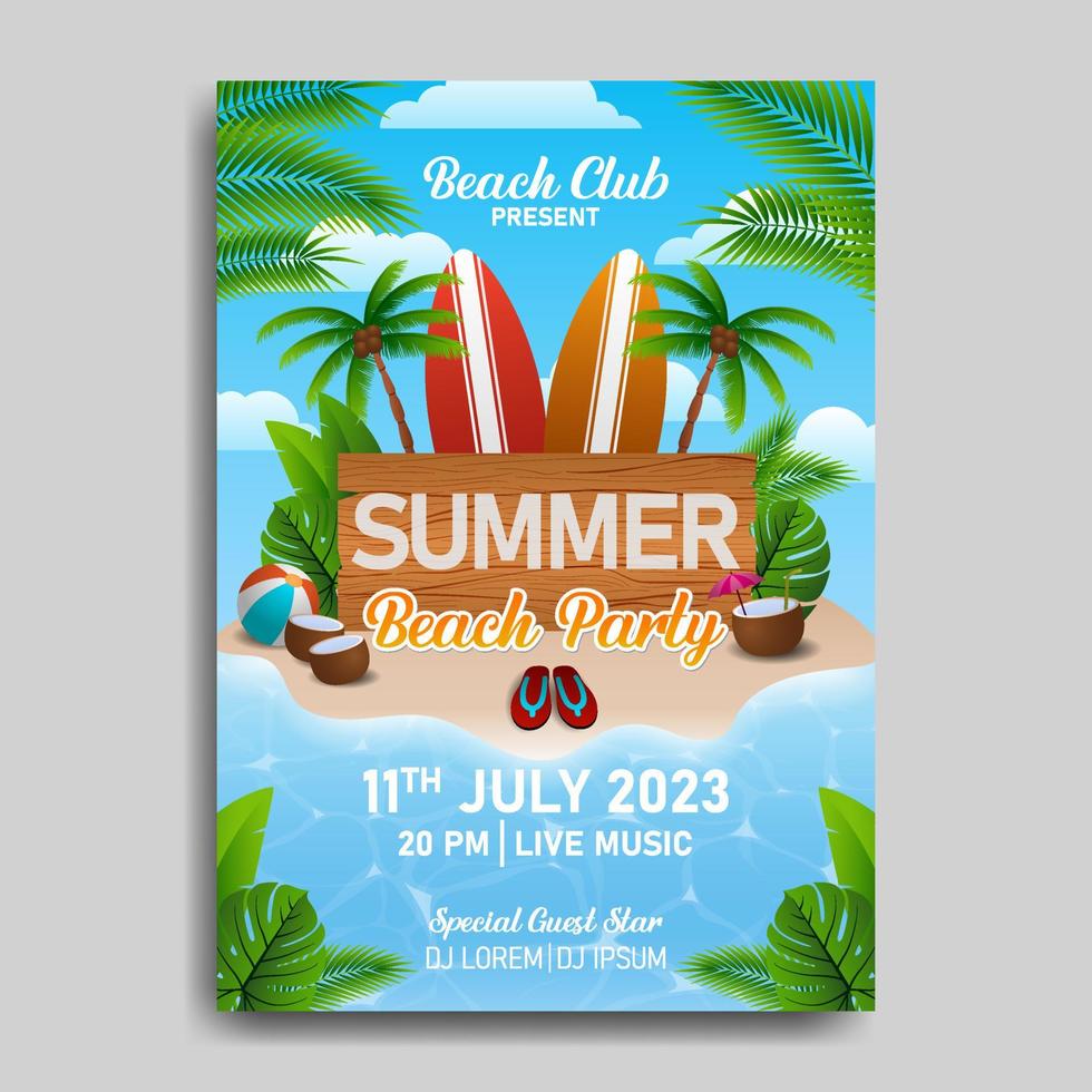 Summer Activity Beach Party vector