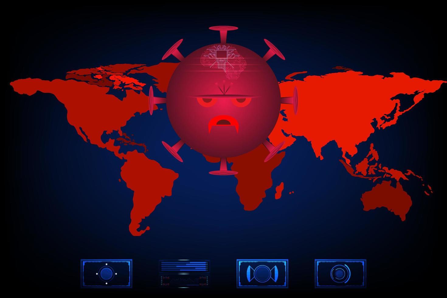 Ataque de coronavirus en el virus del concepto mundial covid 19-ncp. ilustración de vector de fondo con espacio de copia agregar texto