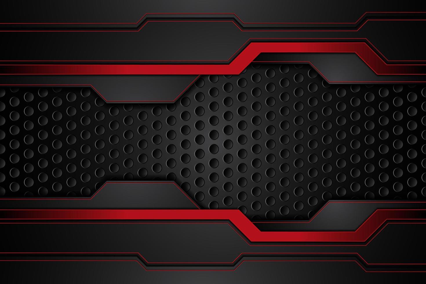 metal plate black and contrast red on steel dark grille.  template modern technology design  background. vector illustration