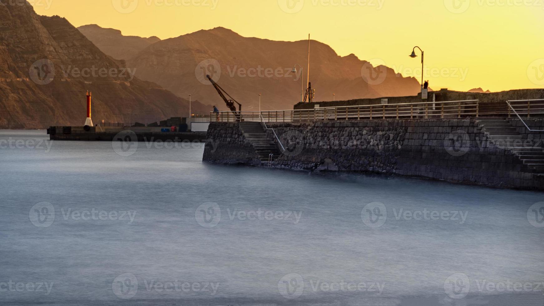 sunset in Agaete Canary Islands photo