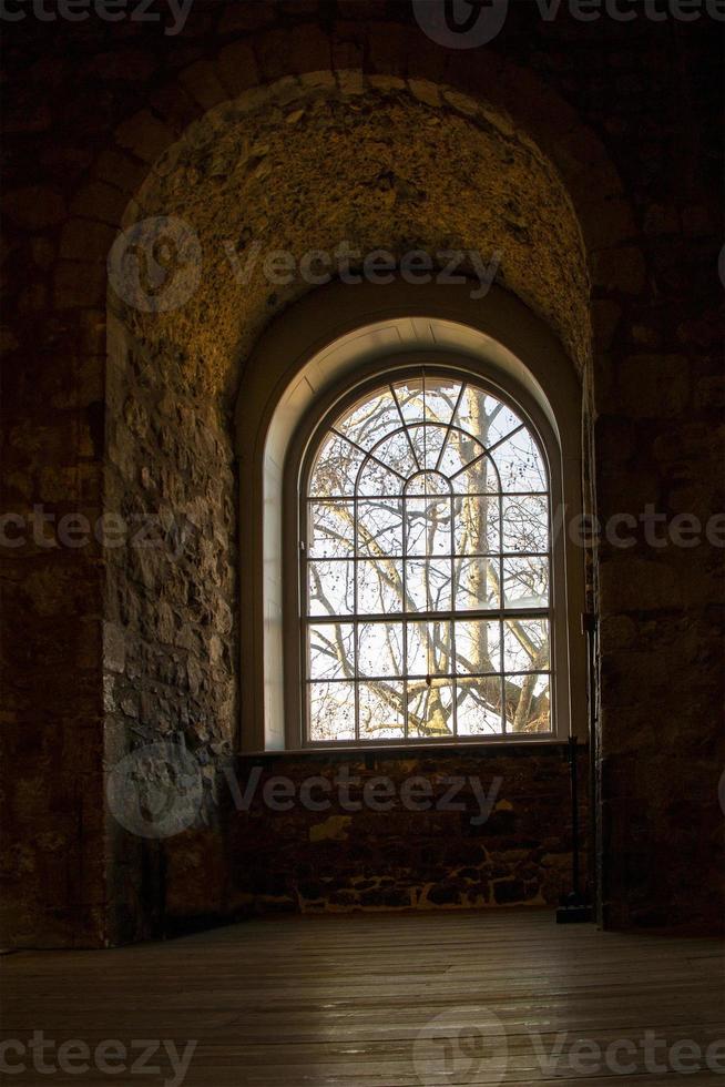 Sunset through the castle window photo