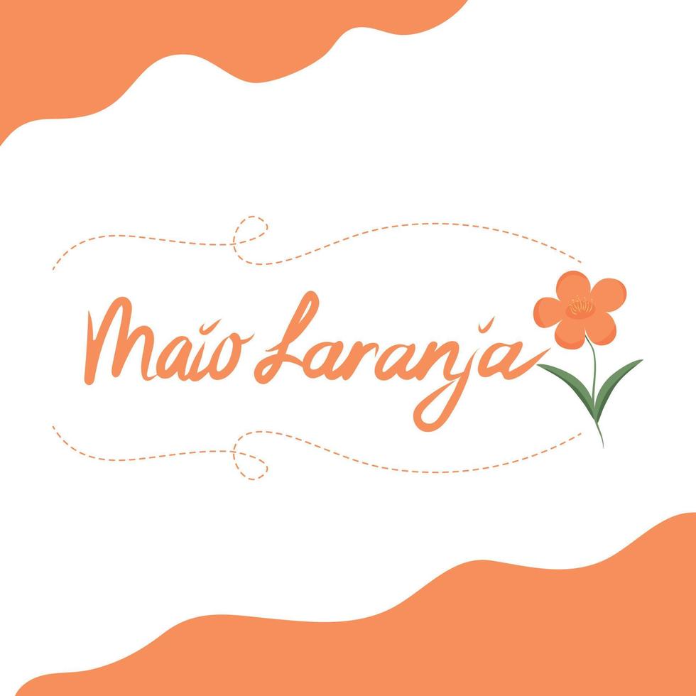 maio laranja banner con formas dibujadas a mano, vector