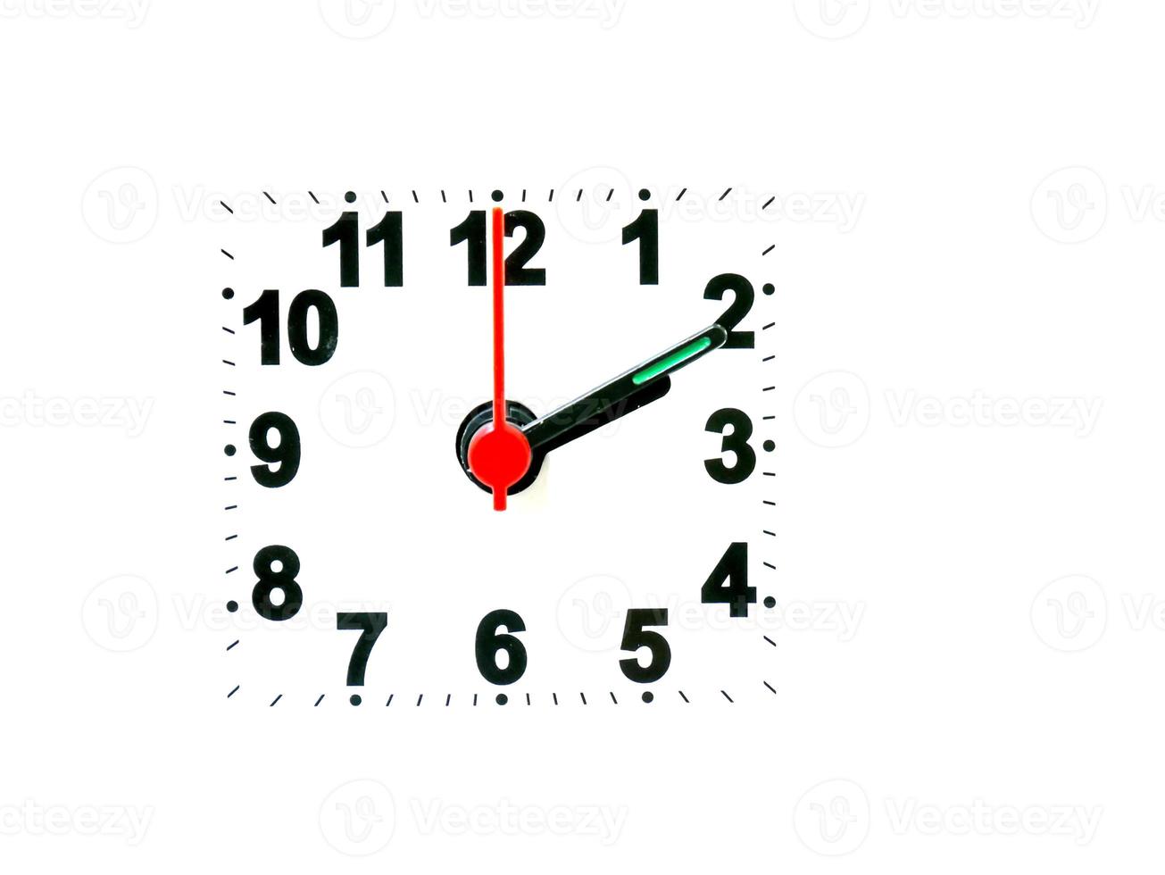 clock showing time on a white background photo