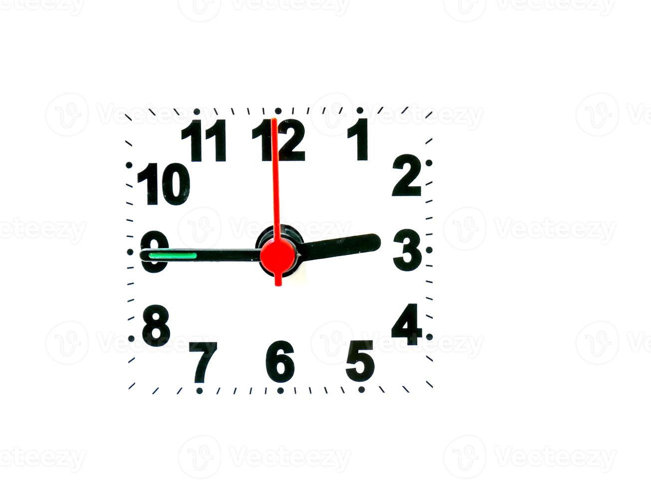 clock showing time on a white background photo