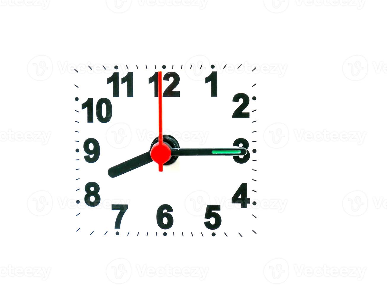 clock showing time on a white background photo