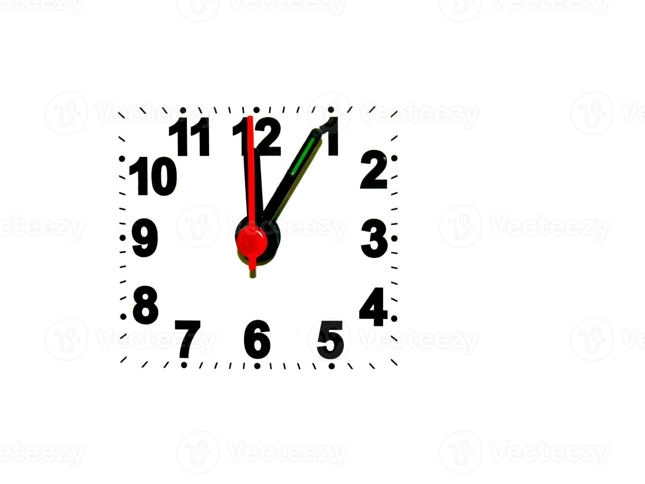 clock showing time on a white background photo