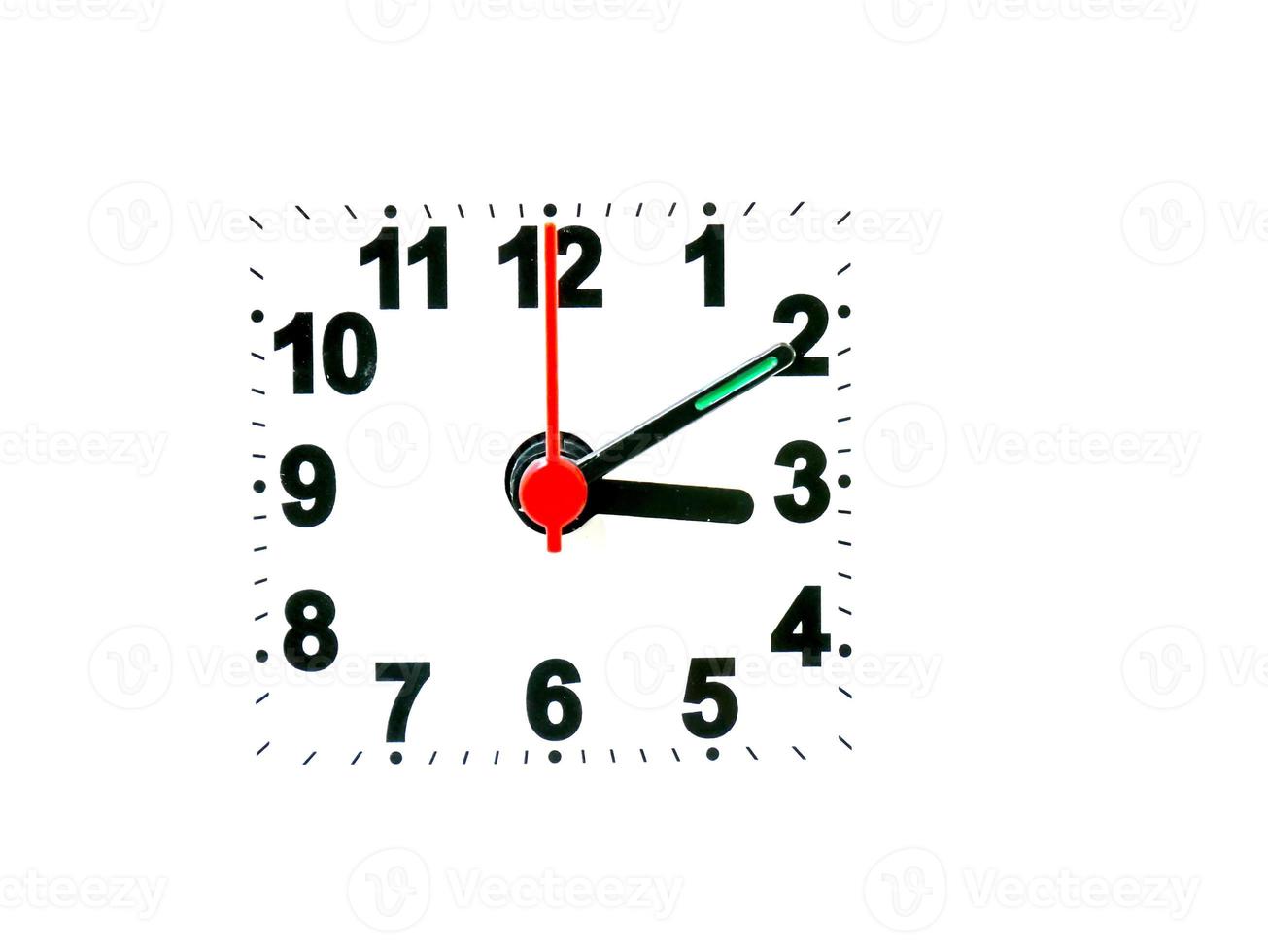 clock showing time on a white background photo