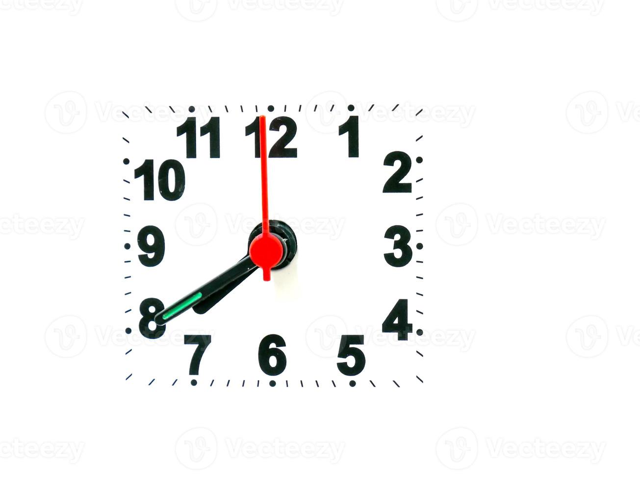 clock showing time on a white background photo