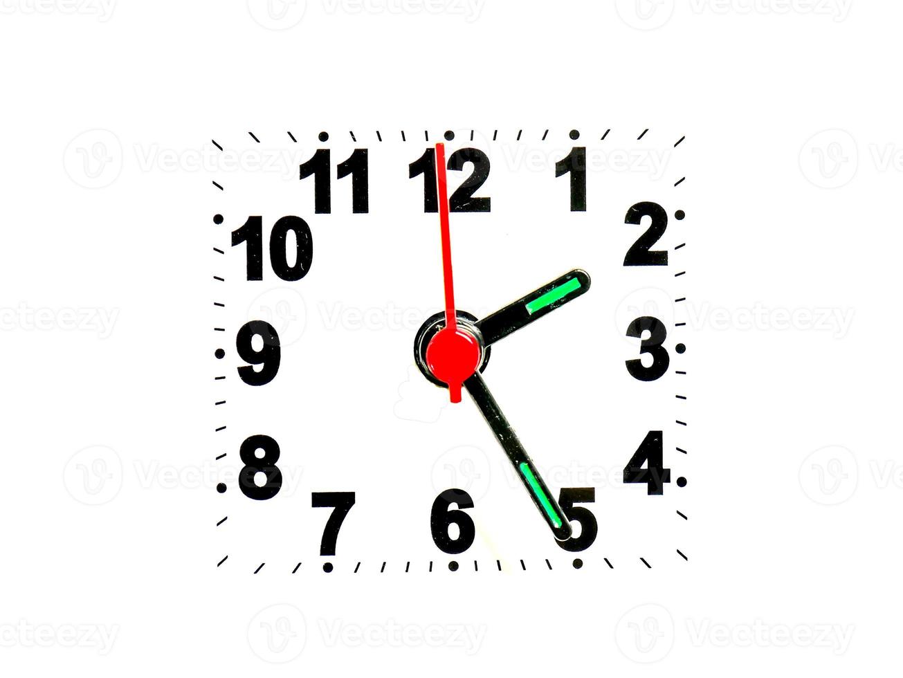 clock showing time on a white background photo