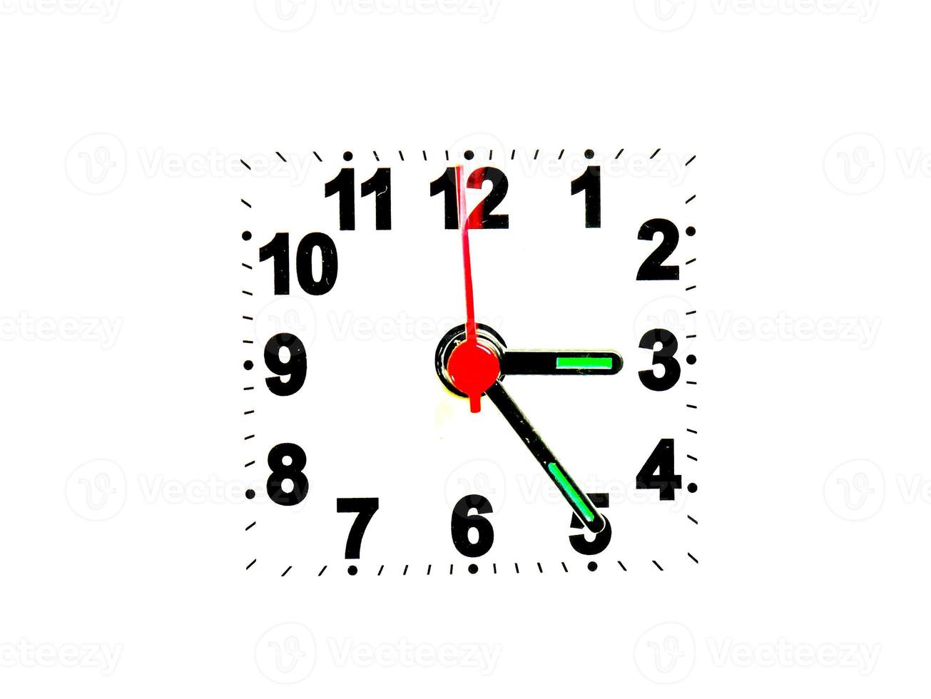 clock showing time on a white background photo