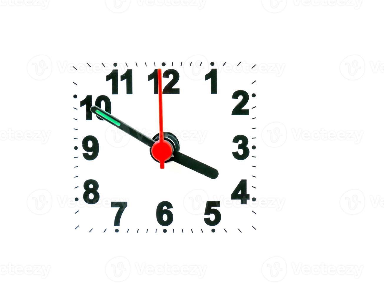 clock showing time on a white background photo