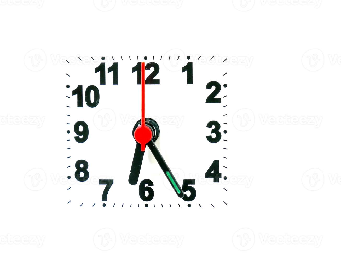 clock showing time on a white background photo