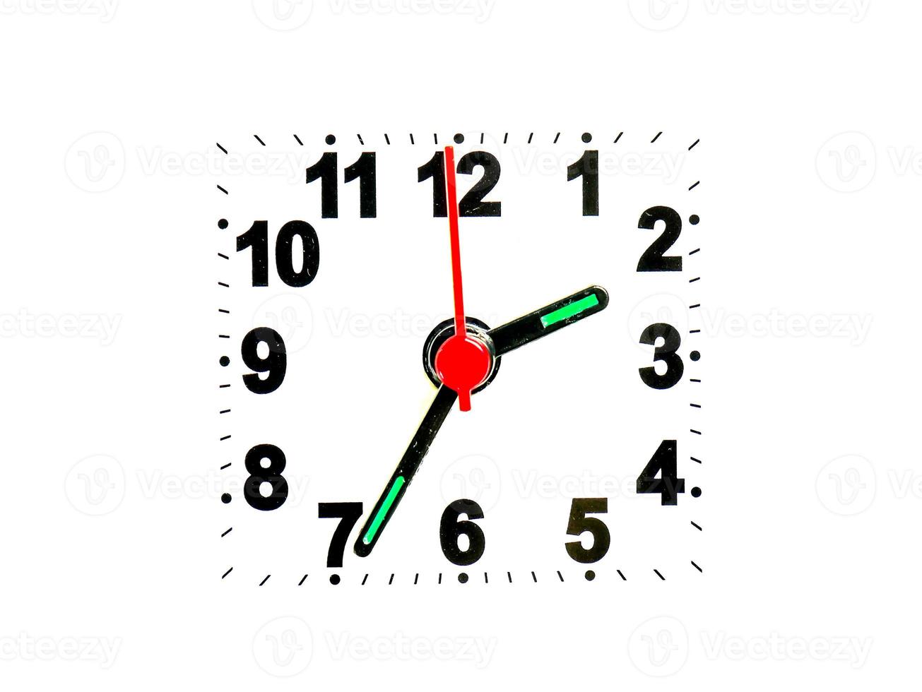 clock showing time on a white background photo