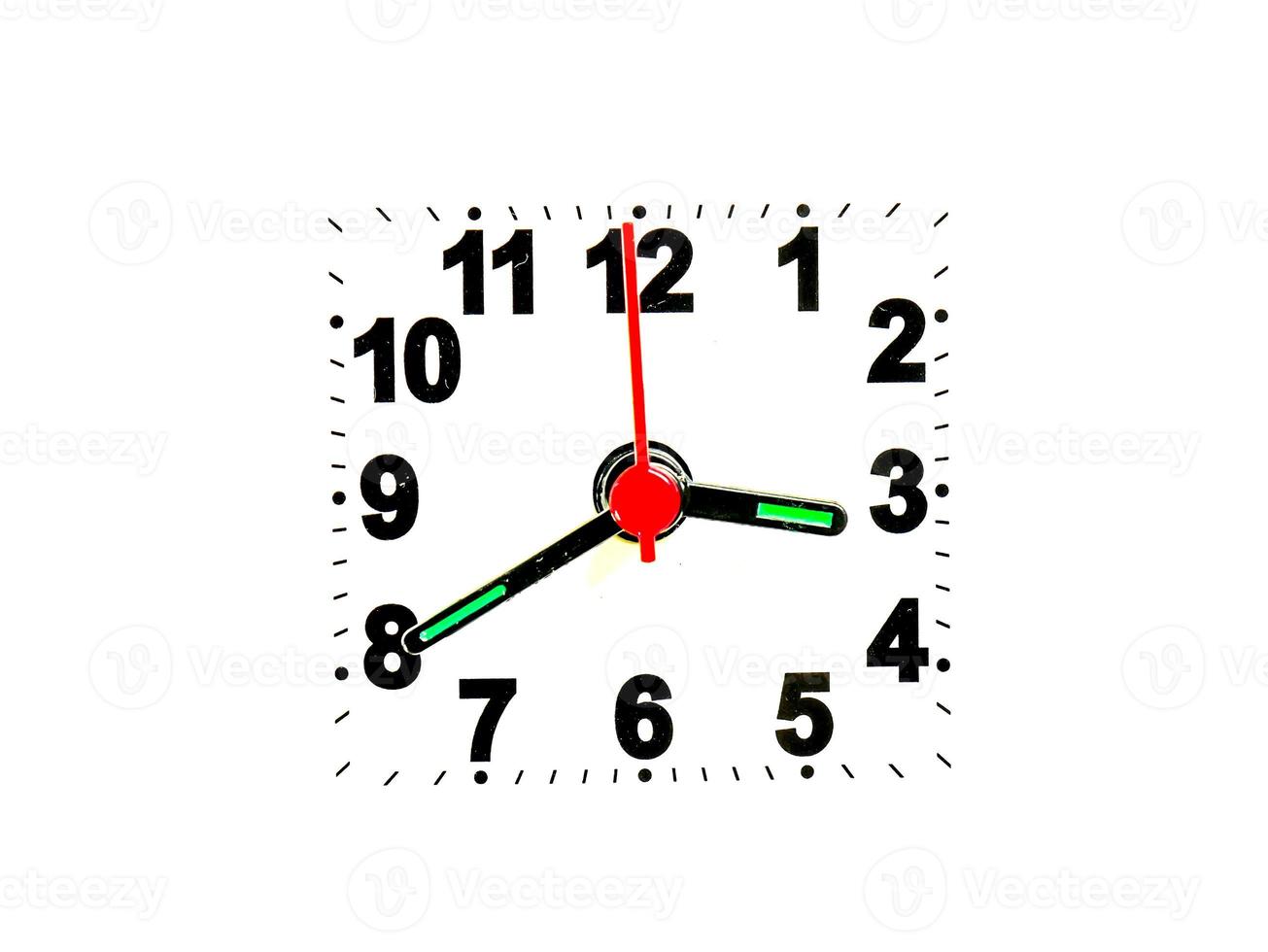 clock showing time on a white background photo