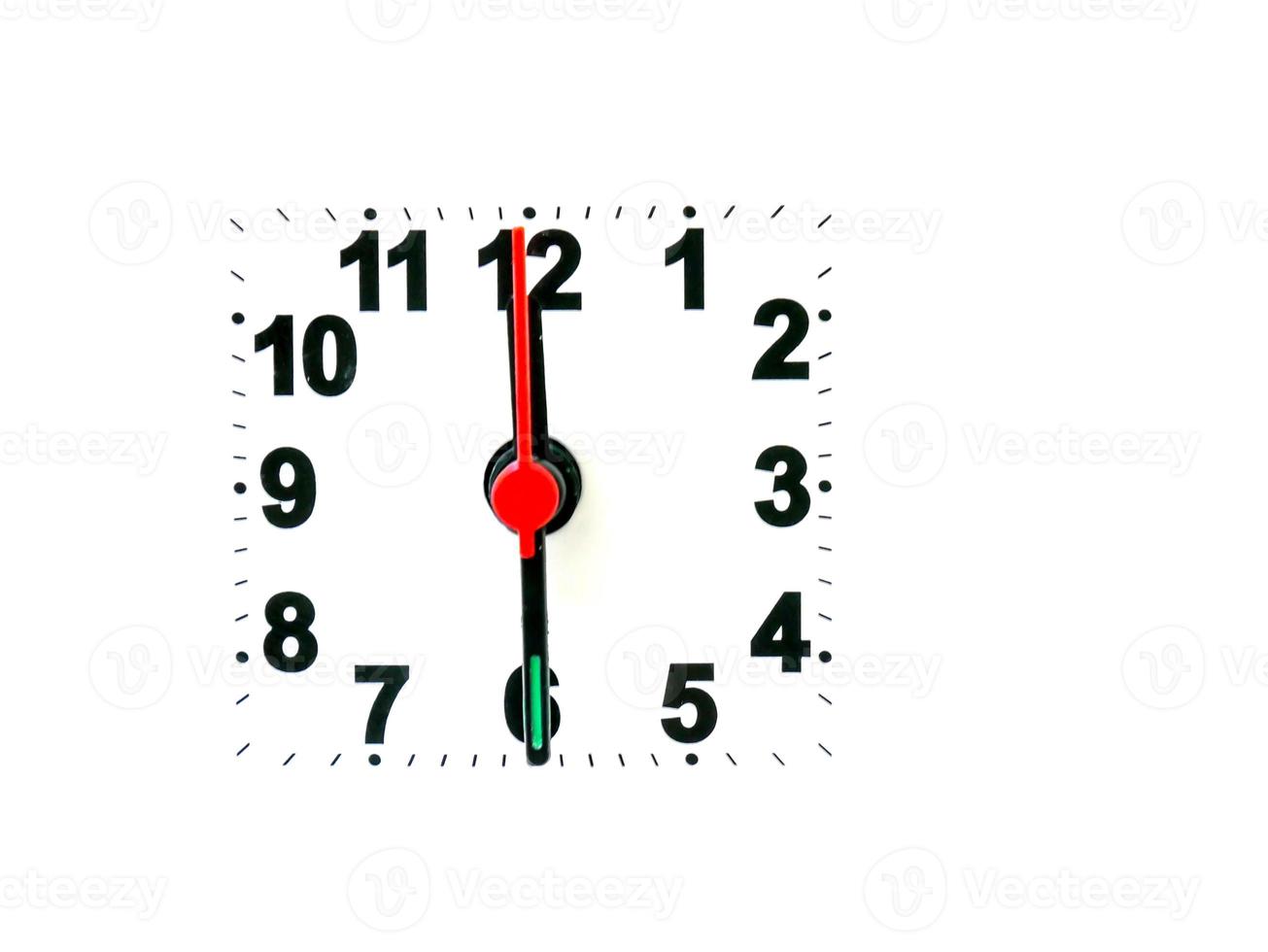 clock showing time on a white background photo