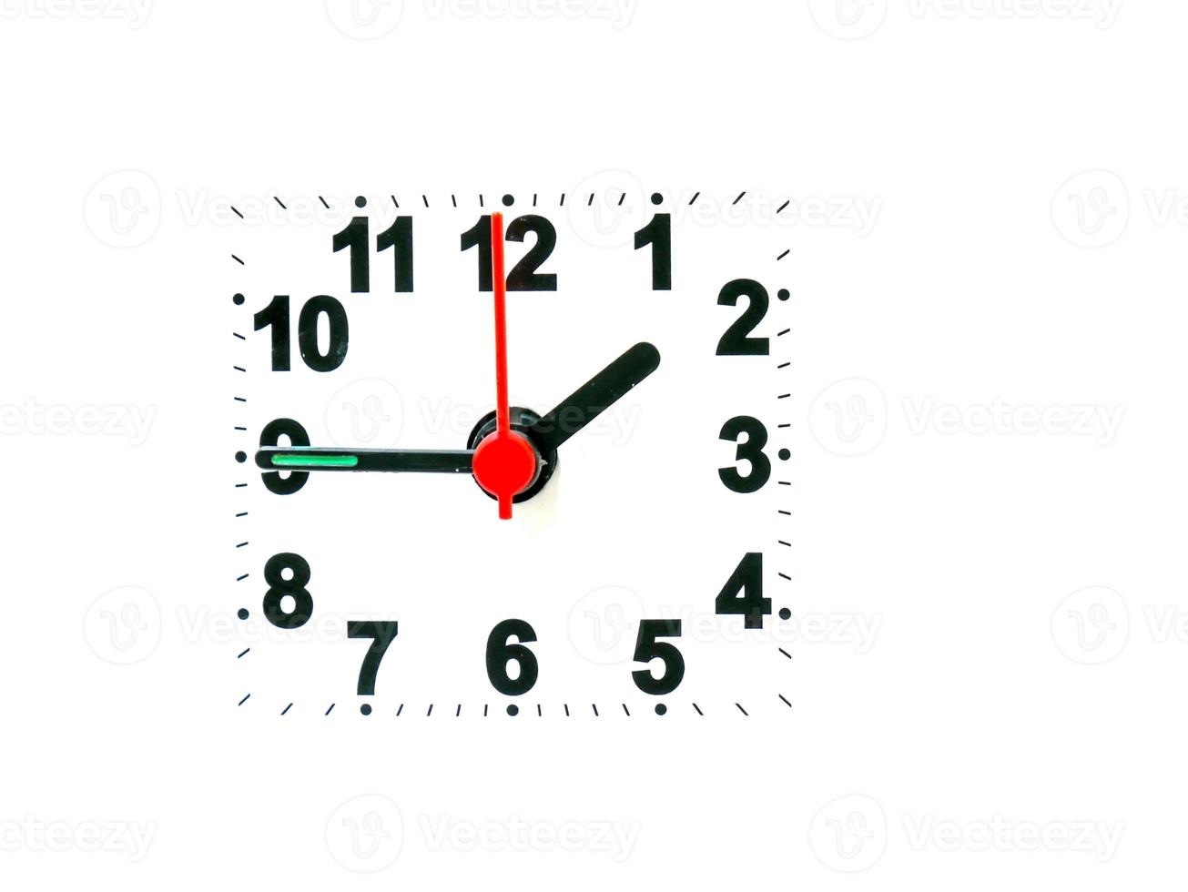 clock showing time on a white background photo