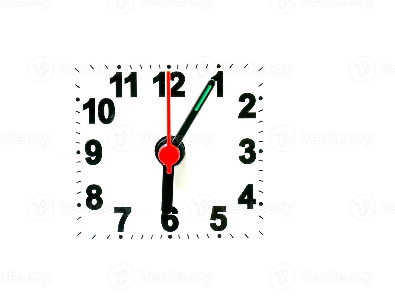 clock showing time on a white background photo