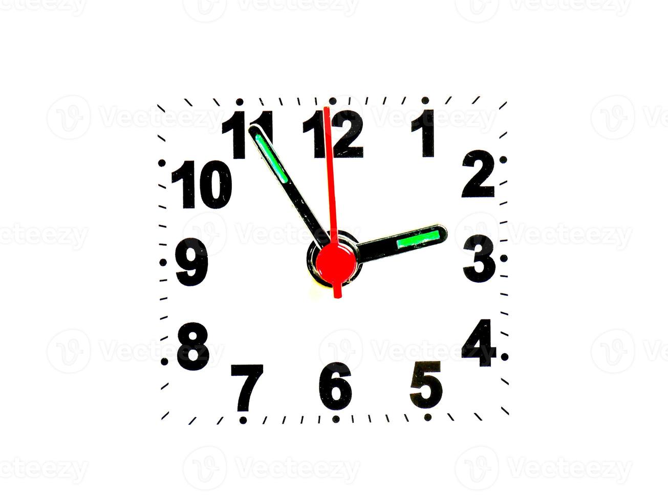 clock showing time on a white background photo