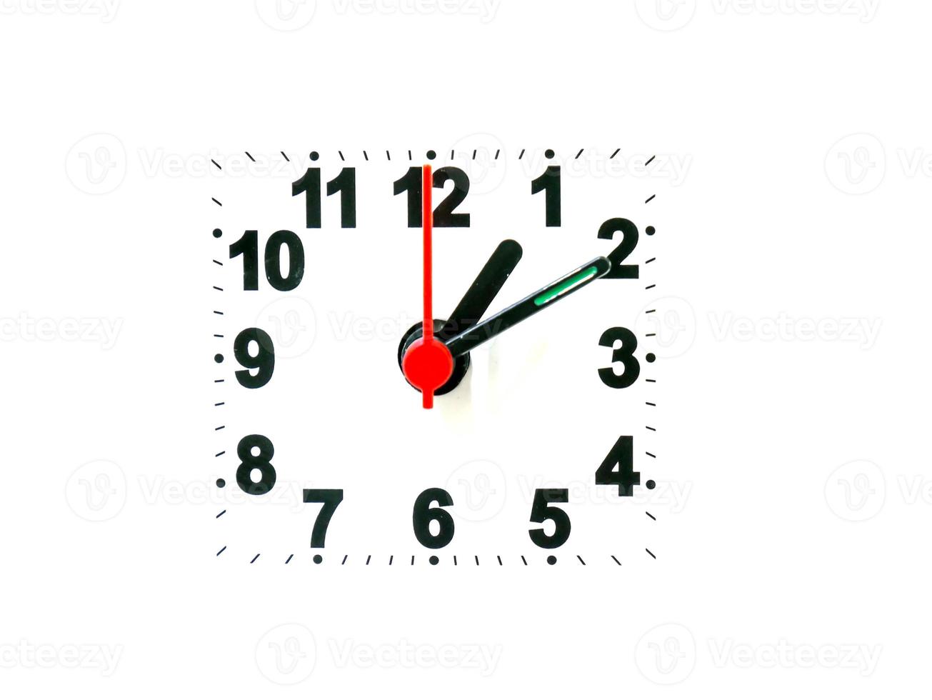 clock showing time on a white background photo