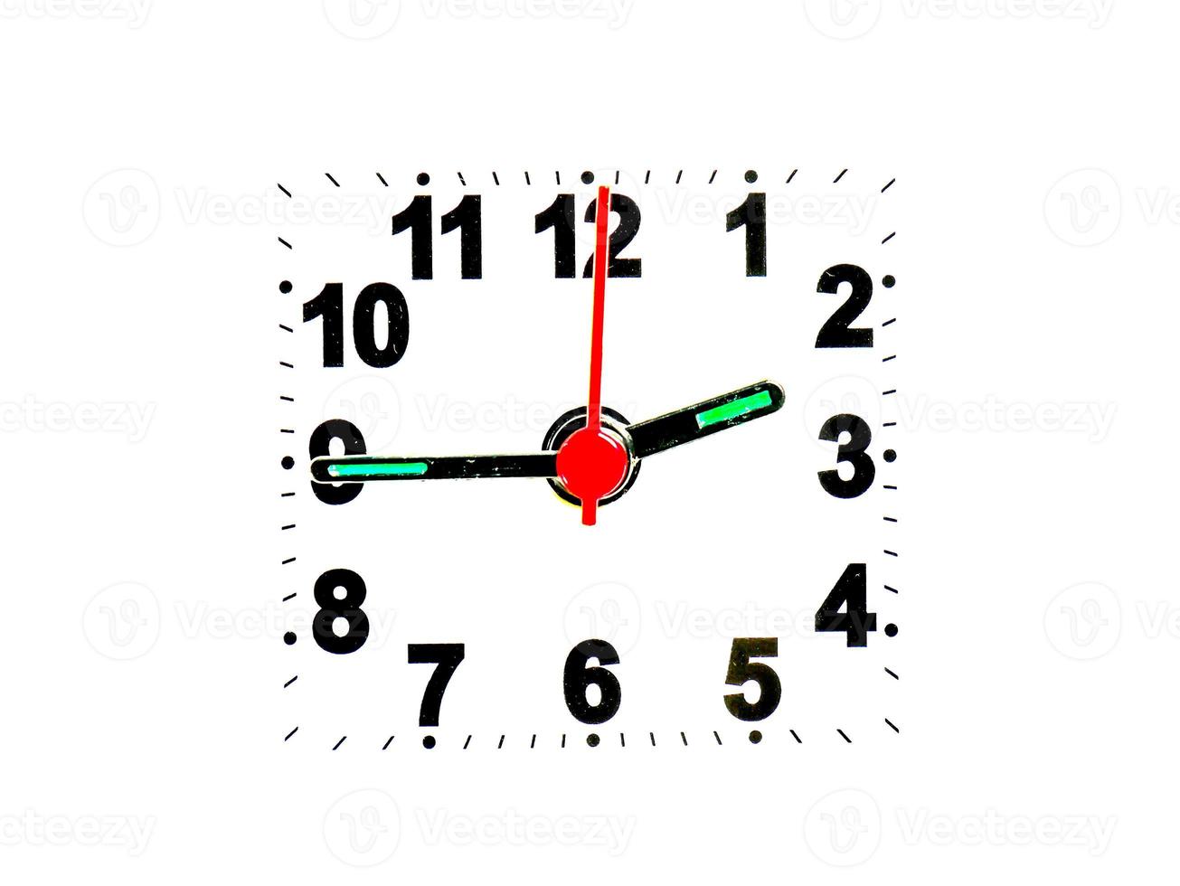 clock showing time on a white background photo