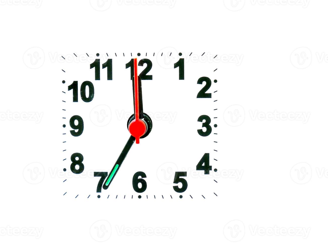 clock showing time on a white background photo