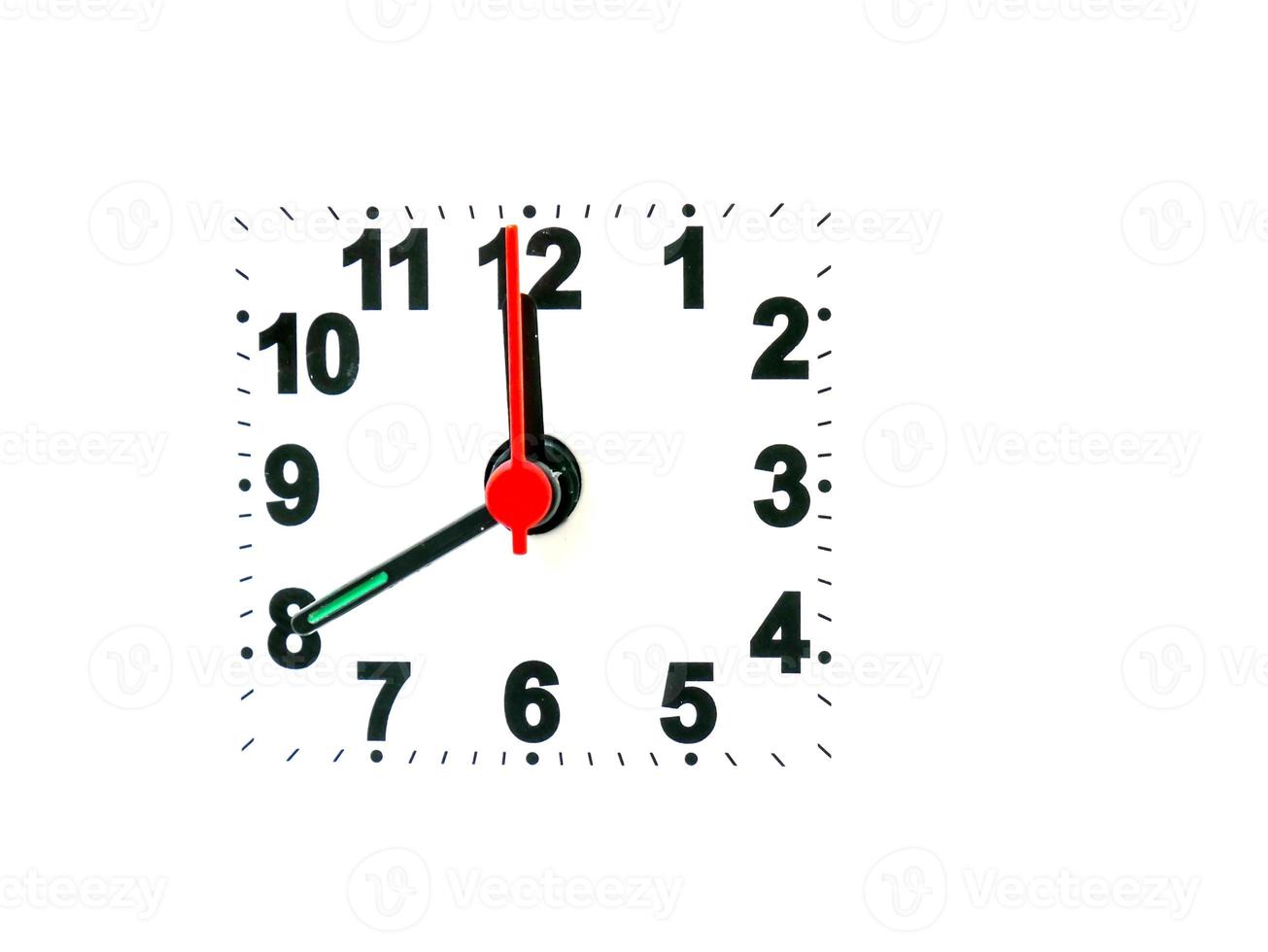 clock showing time on a white background photo