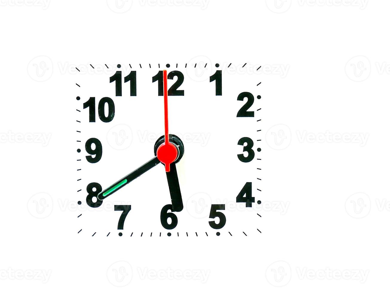 clock showing time on a white background photo